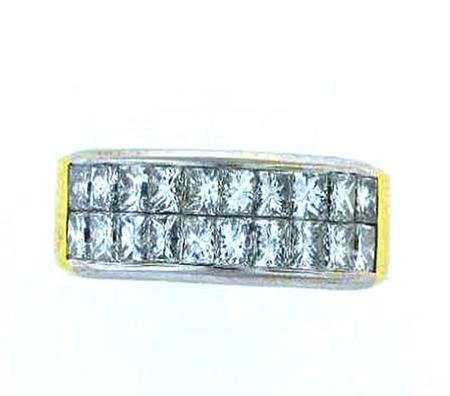 18kt Yellow Gold Princess Cut Diamond Band                        F4212