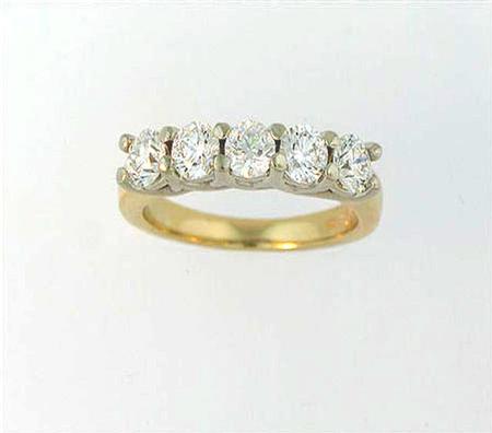 14k Two Tone Gold Diamond Wedding Band                      A36583