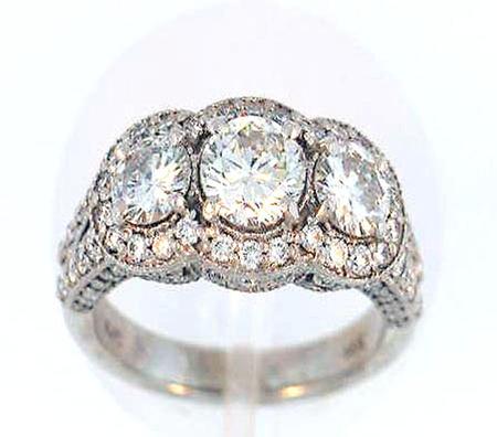 14k White Gold Diamond Engagement Ring                      A36189