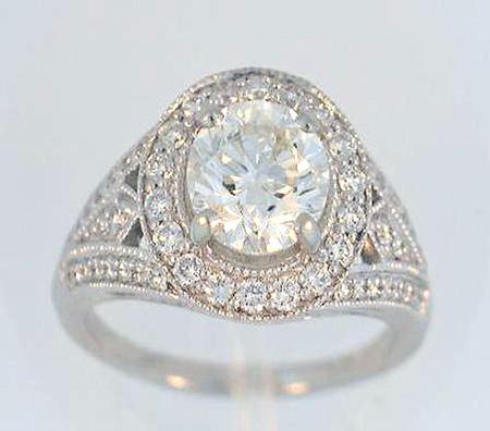 14kt White Gold Diamond Engagement Ring                          MAL50956