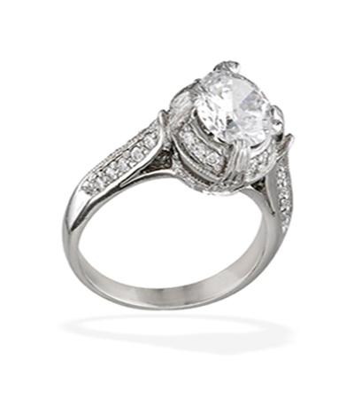 Platinum Diamond Engagement Ring                      F4493