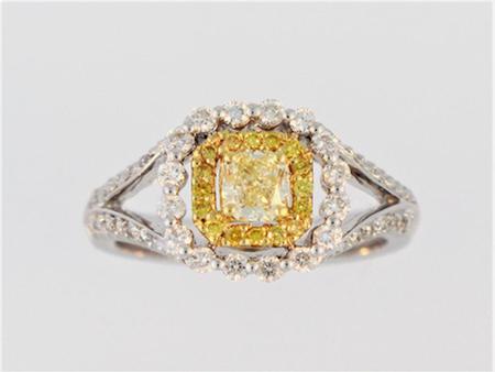 14k White Gold Canary Yellow Diamond Engagement Ring      05-00044