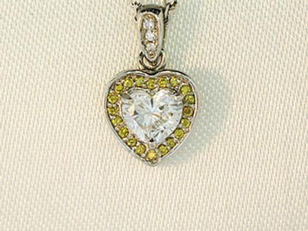 14k White Gold Heart Shaped Diamond Pendant       F5206 