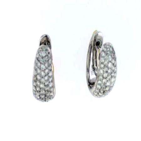 14k White Gold Pave Diamond Earrings            17-00024