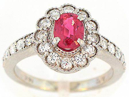 14kt White Gold Spinel Diamond Ring                          F5176