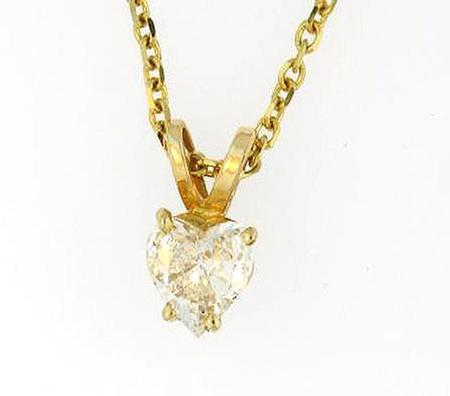 14kt Heart Shaped Diamond Pendant     F5153