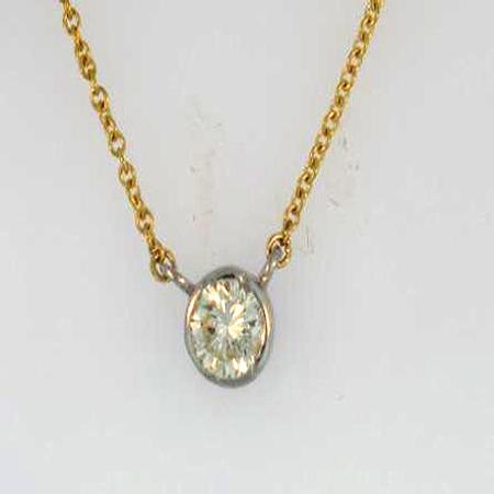 18k Yellow Gold Platinum Diamond Pendant                 40-00033