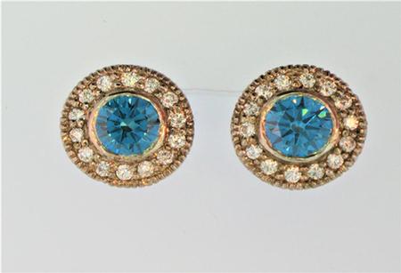 18k White Gold Sky Blue Diamond Earrings