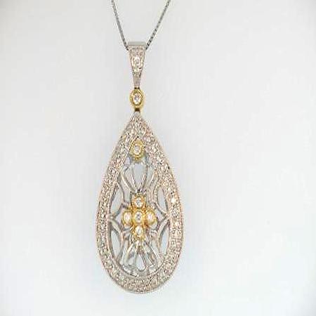 14k Two Tone Diamond Pendant                              40-00067