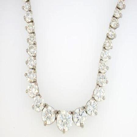 14k White Gold Diamond Necklace                       A35604