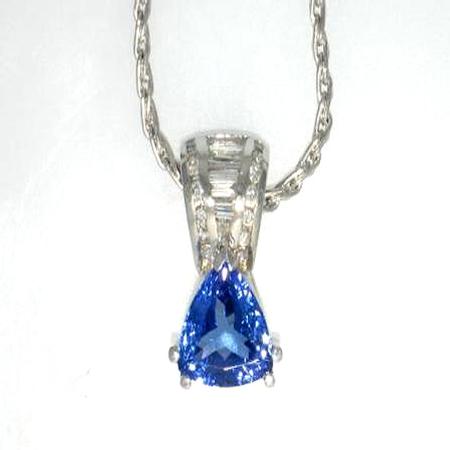 14k White Gold Tanzanite Diamond Pendant (Chain not included)    F4852