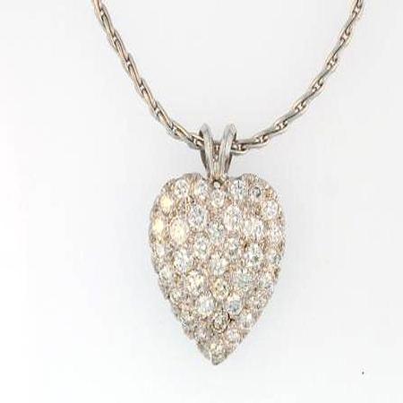 14k White Gold Pave Diamond Pendant                            F5157