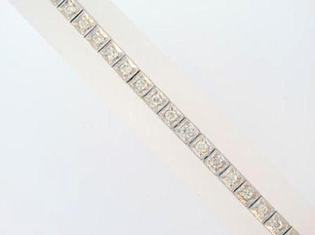 14k White Gold Vintage Diamond Bracelet            TDBR289-22