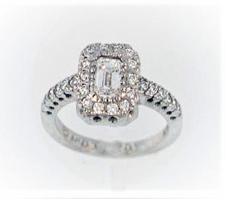 14kt White Gold Emerald Cut Diamond Ring     01-00109