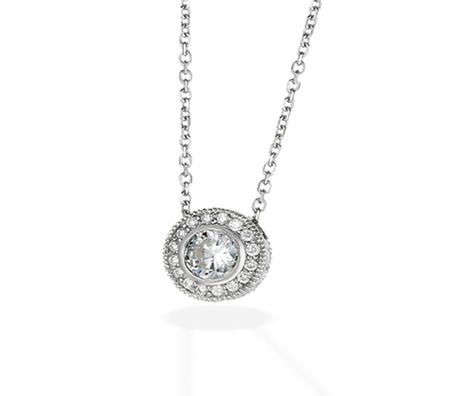 14k White Gold Diamond Pendant                               A35747/40-00037