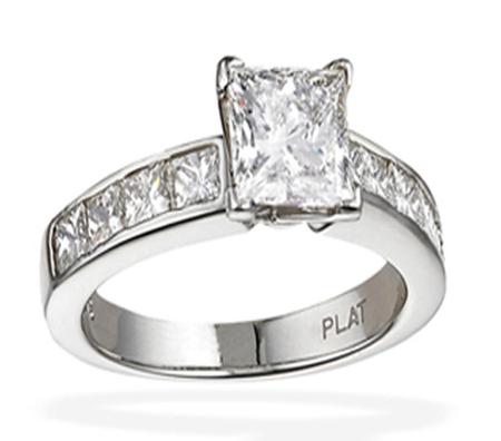 Platinum Diamond Princess Cut Engagement Ring                     F5112