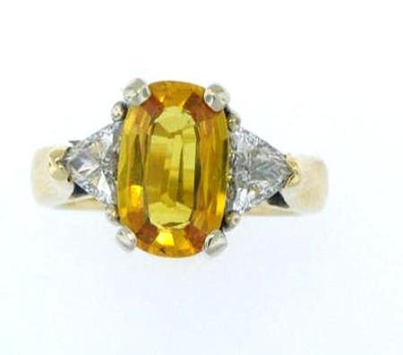 14k Yellow Gold Yellow Sapphire Diamond Ring                  F5023