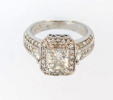 14k White Gold Diamond Engagement Ring - Custom Design             SB79