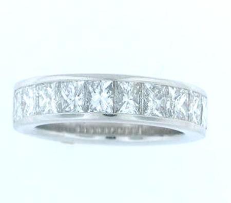 Platinum Princess Cut Channel Set Diamond Band                       F4436