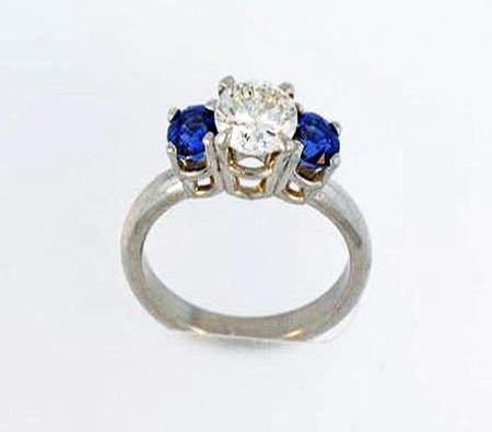 Platinum Diamond Sapphire Engagement Ring  F4865/01-00055      