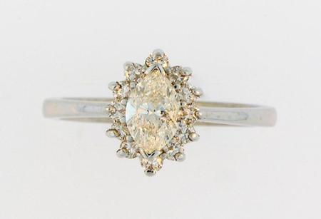 14kt White Gold Marquise Diamond Engagement Ring                  SB95